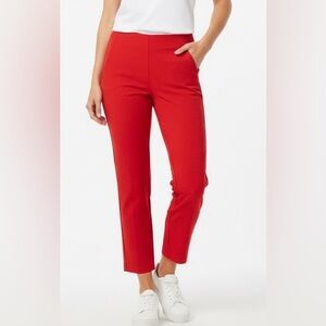 Chico’s rich red Juliet straight leg ankle pants,new, tight stretch, 0P (4-6)